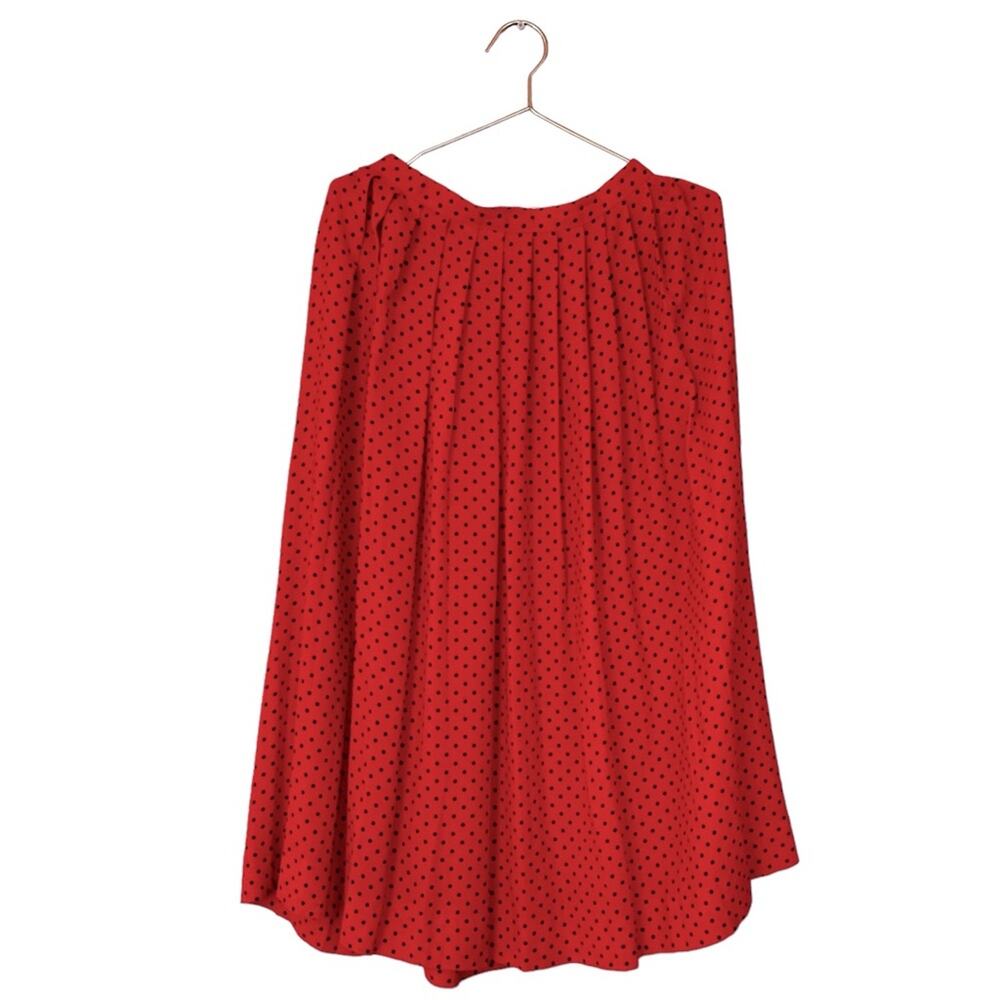 Vintage JG Hook Red Polka Dot Pleated Midi Skirt - Size 10
